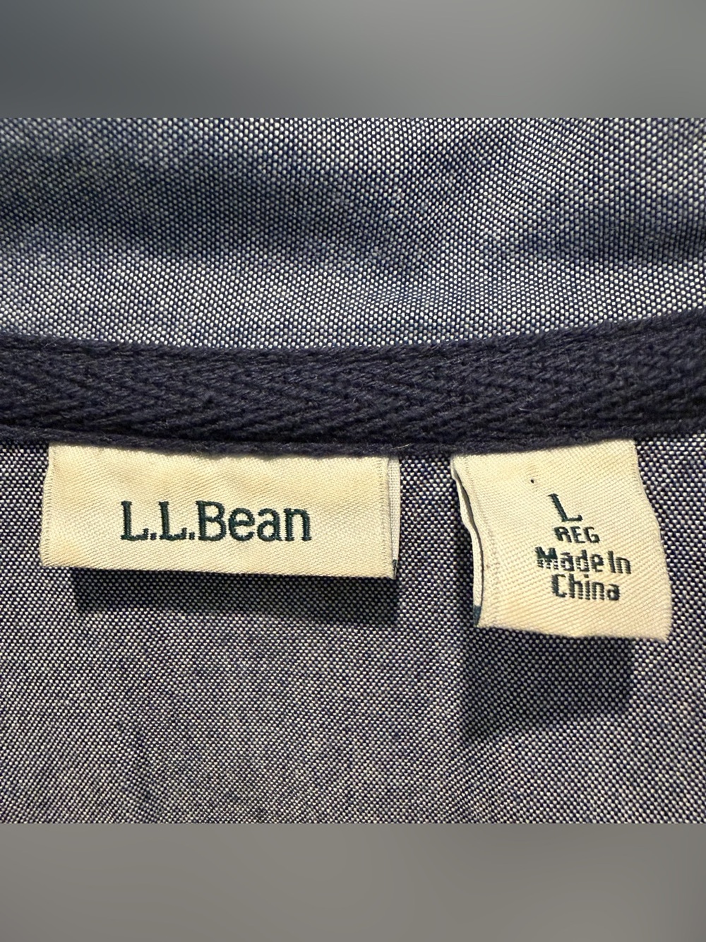 L.L. Bean Pullover Women's L Cream Cotton Striped Snap Neck Rugby Style Outdoor - Picture 4 of 11